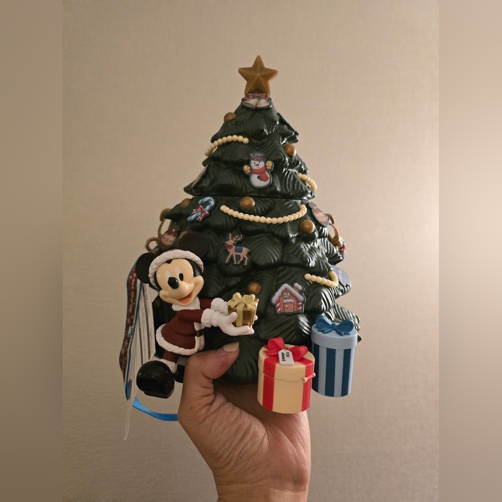 New Tokyo Disney Mickey Mouse Christmas Tree Popcorn Bucket